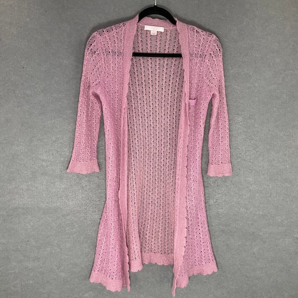 Victoria's Secret Angels Crochet Knit Cardigan Sz XXS Sweater Pink Coquette - Picture 1 of 11
